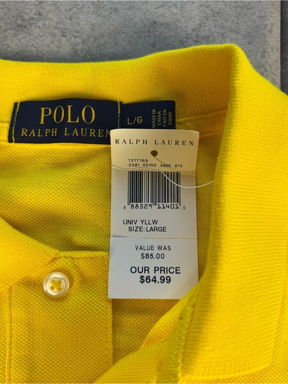 NWT yellow polo ralph lauren polo purple pony